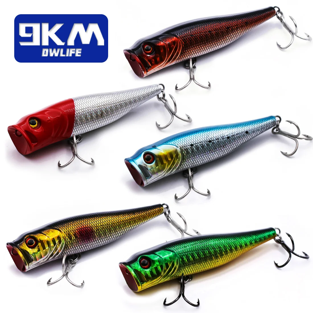 Popper Fishing Lures Saltwater 7 ~ 9Cm Striper Pike Salmon Lures Bass Topwater Fishing Lure Popper Fishing Plugs Con Ancorette