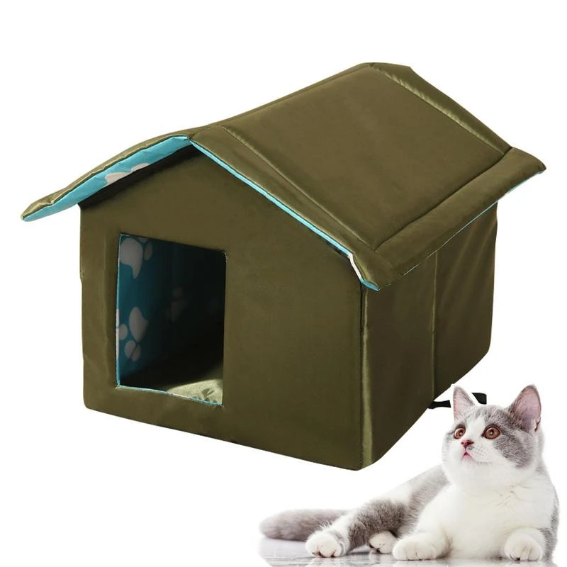 Cat Houses For Outdoor Cats Collapsible Warm Cat House For Winter  Waterproof Safe Pet House And Pet Shelter For Your Cat Or - Cat Beds & Mats  - AliExpress