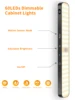 WILLED Motion Sensor Cabinet Warm Light Battery Display 60 LED Touch Light Bar Wireless Rechargeable Battery Night Light 3