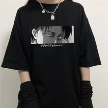 

Summer Japanese Anime Attack Oversized T-shirt on Titan Large Size Short Sleeve Streetwear Tees Casual Harajuku Women Clothing