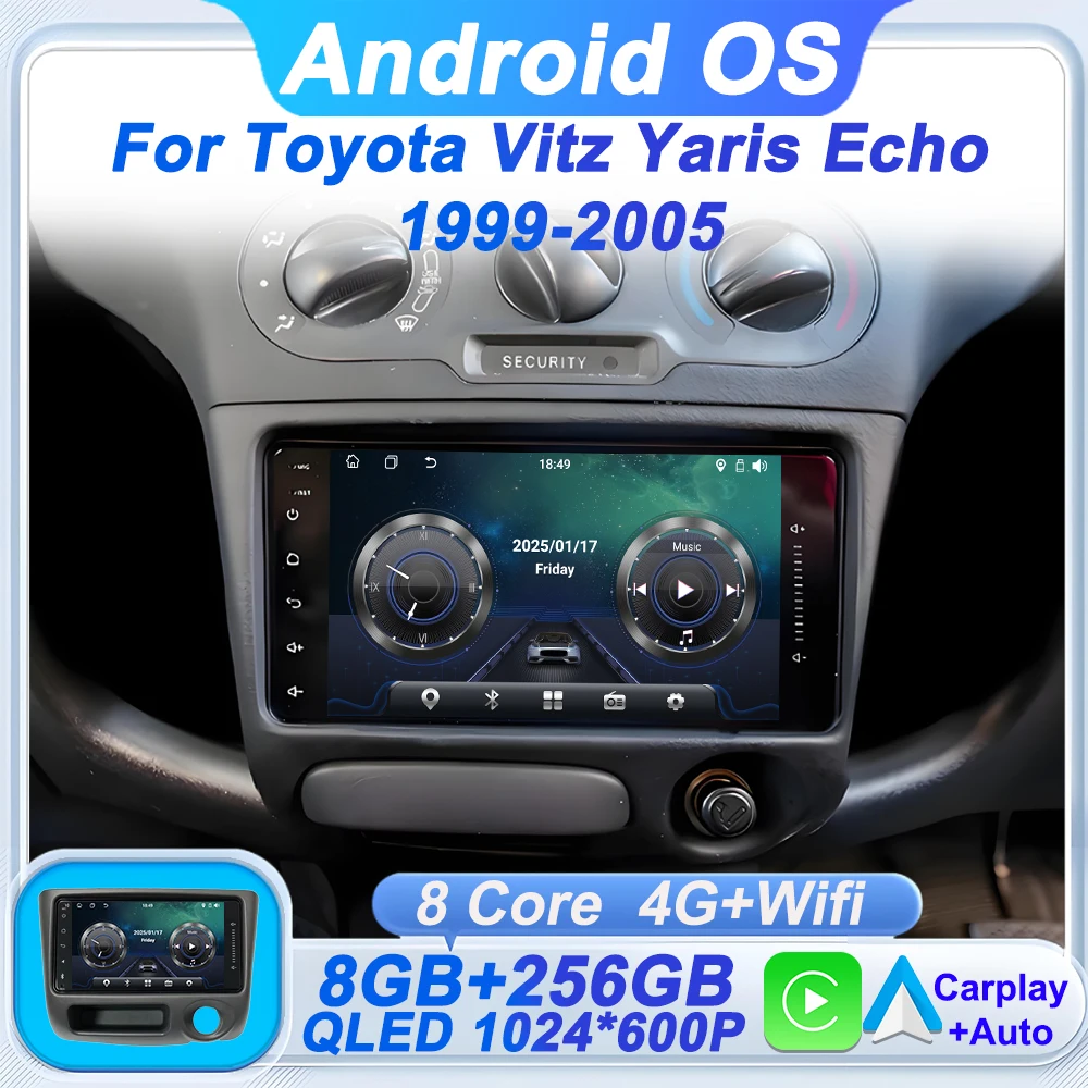 Carplay Android Auto For Toyota Vitz Yaris Echo 1999-2005 Car