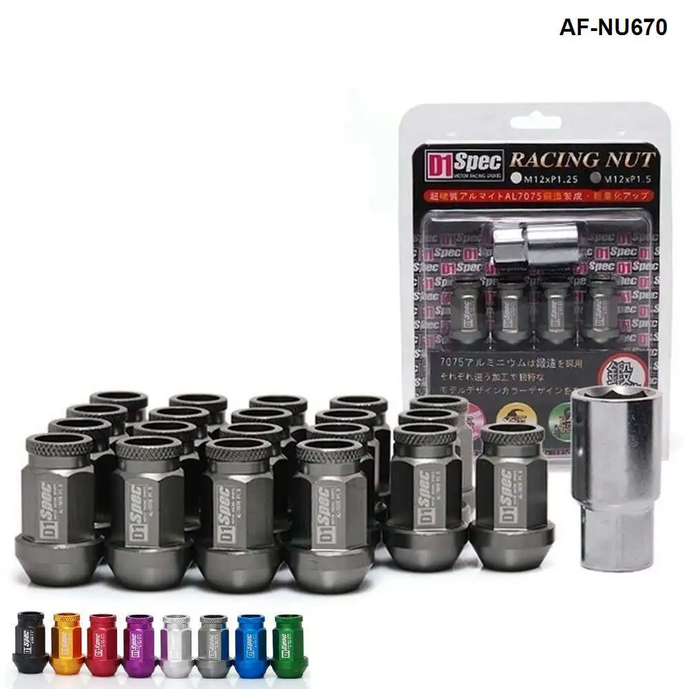 D1 Spec Jdm Racing Wheel Lug Nuts M12 X 1.5MM / M12 X 1.25MM 20PCS For Honda Civic Acura Integra For Ford AF-NU670 AUTOFAB