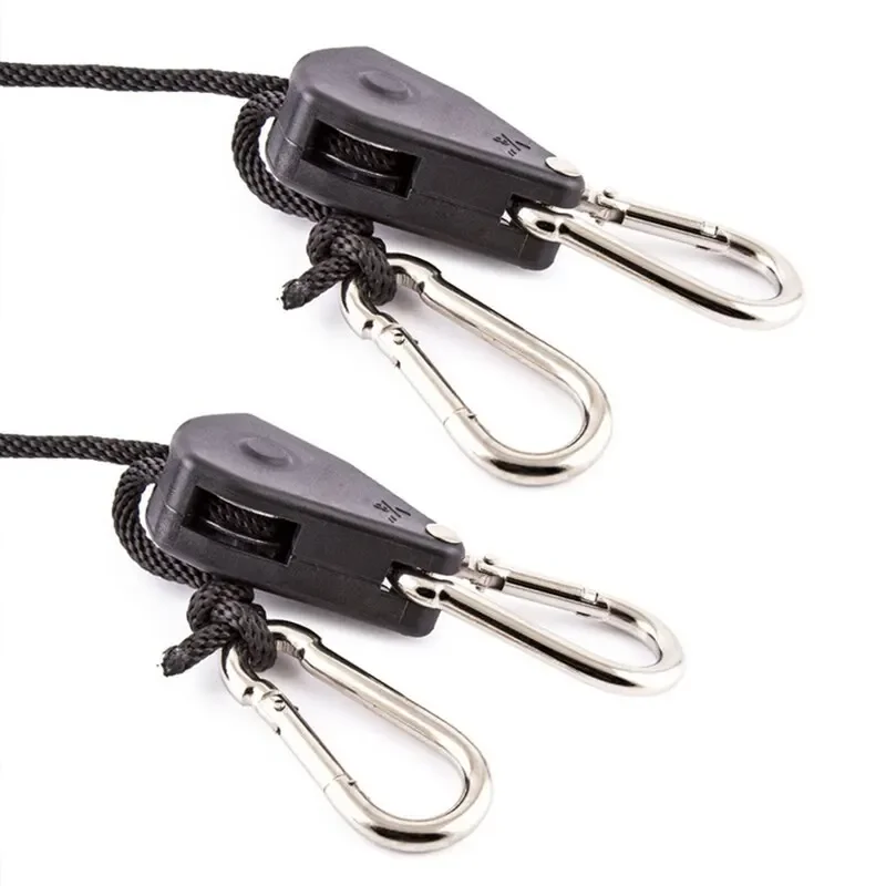 4pcs Adjustable 8inch Lanyard Hanging for Tent Fan Grow Plant Lamp Pulley Ropes Pulley Lifting Hook pulley ropes tent hooks