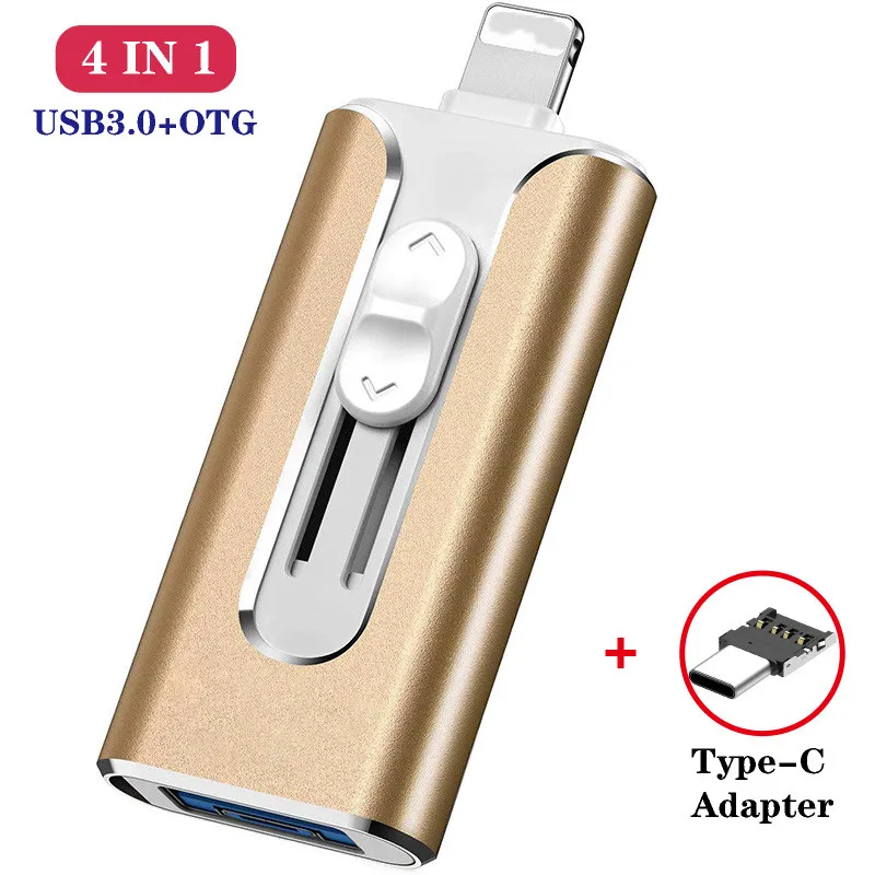 Otg Usb Flash Drive para Iphone Armazenamento Externo Memory Stick Ios Android tipo c Dispositivo Windows 256 gb 512 gb 128 gb Usb 3.0 em 1