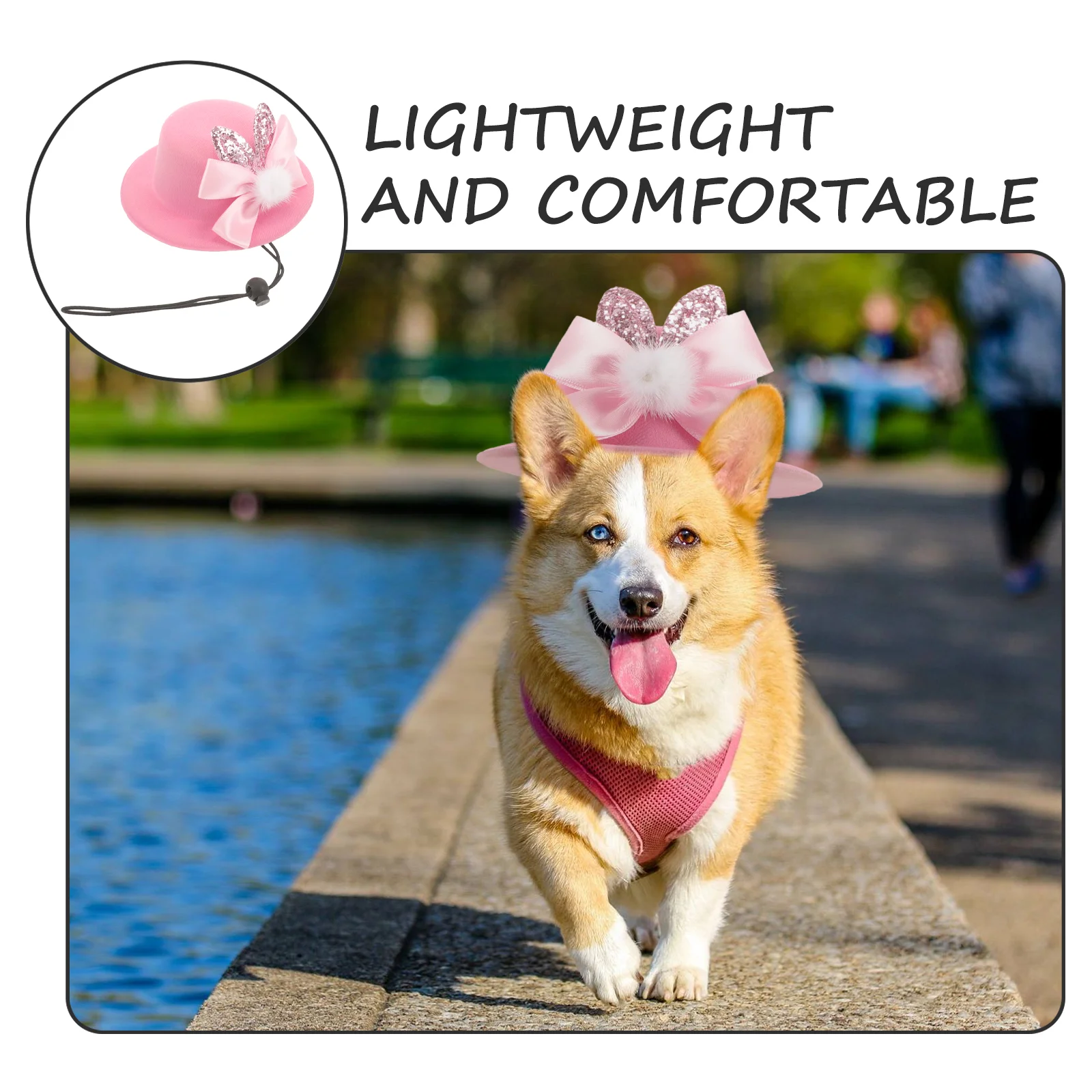 Pet Easter Hat Dog Cat Costume Bunny Ear Bowknot Hat Adjustable Pet Sun Hat Easter dog hat Easter hat for dogs 2