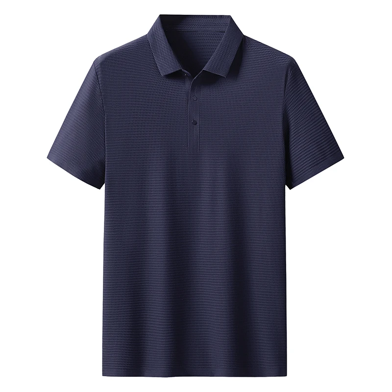 

New Men'S Summer Short Sleeved Lapel 80% Nylon Business Casual Quick Drying Ice Silk T-Shirt Handsome And Fashion Versatile Top
