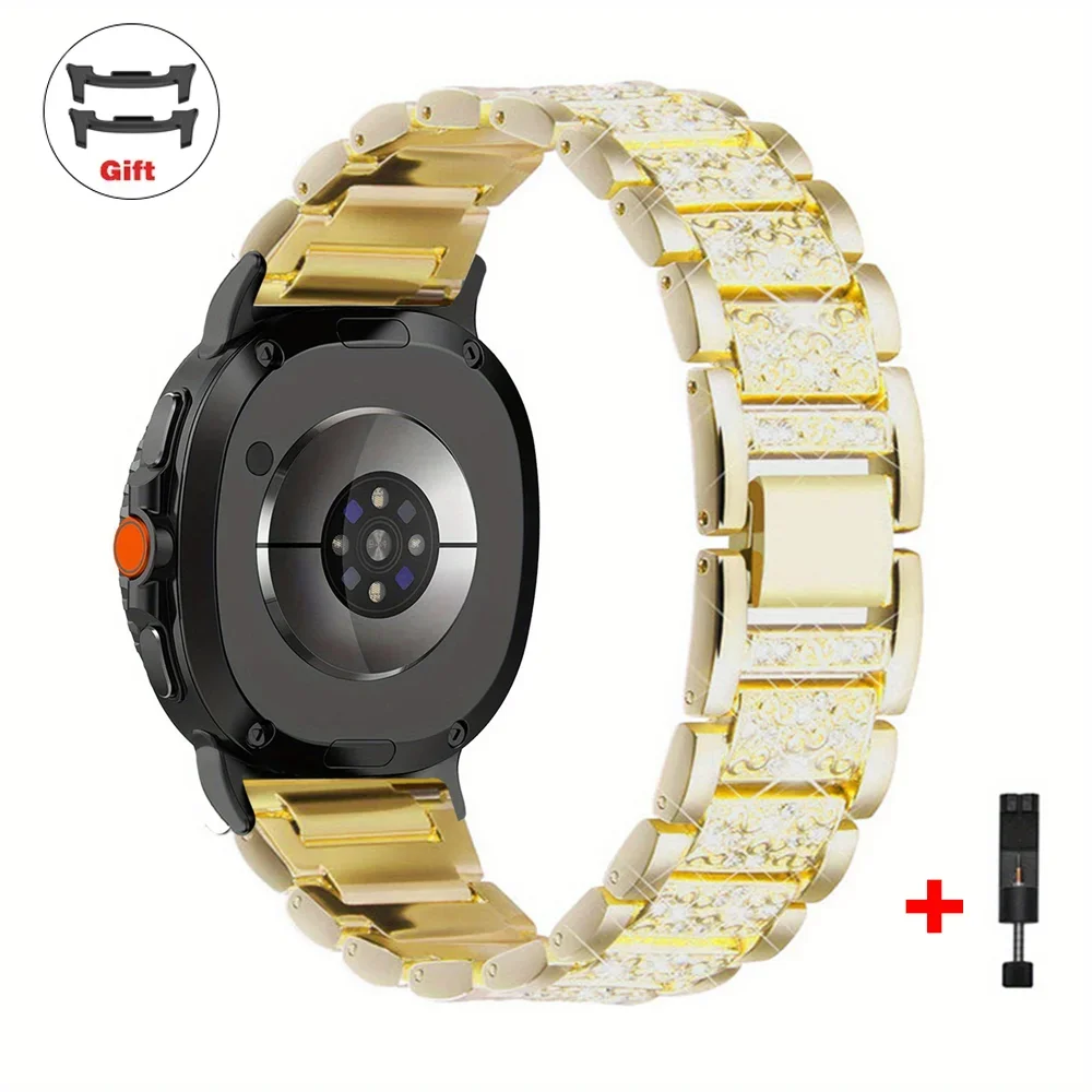 Elegant Diamond Bling Stainless Steel Watch Bracelet