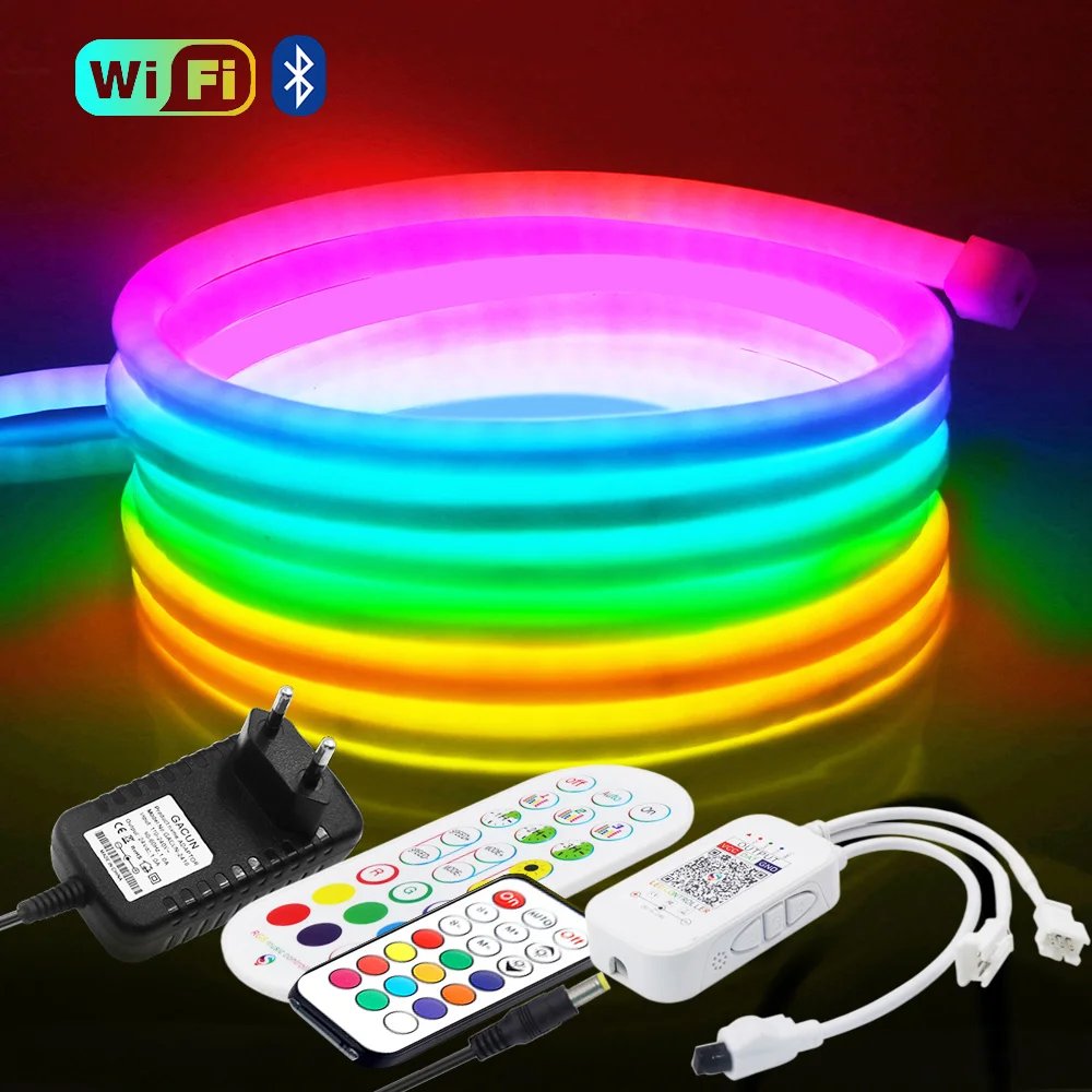 1M 2M 3M 5M 12V Signo flexible Luces de neón Tubo de silicona Tira LED  impermeable EE. UU.