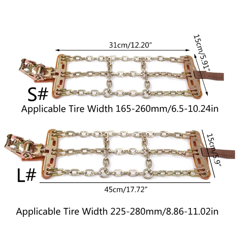 Automobile Snow Chains Universal Tire Anti-skid Chains for Truck Passenger for C