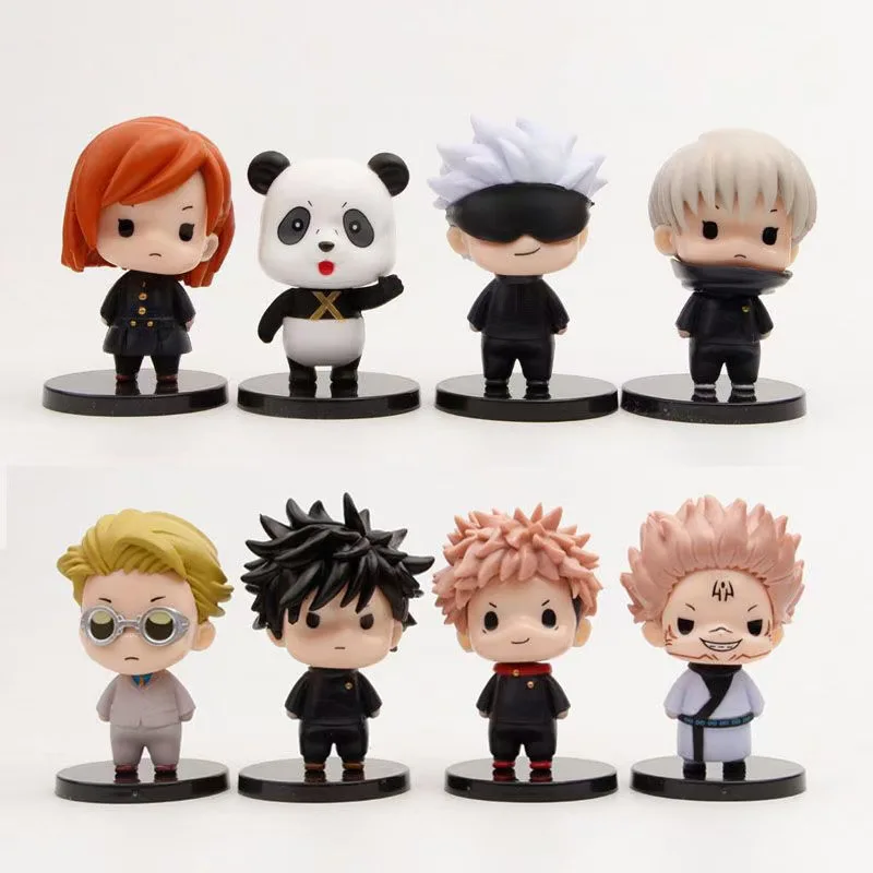 Japanese Demon Slayer Anime Jujutsu Kaisen Figurine Gojo Satoru Q Version Pvc Action Figure Megumi Nobara Satoru Gift Toys
