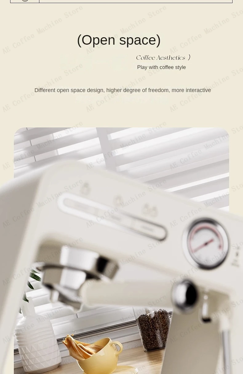 Description Picture 4 of item15bar pump-type retro home coffee machine Espresso milk coffee machine Small semi-automatic coffee machine for beginners