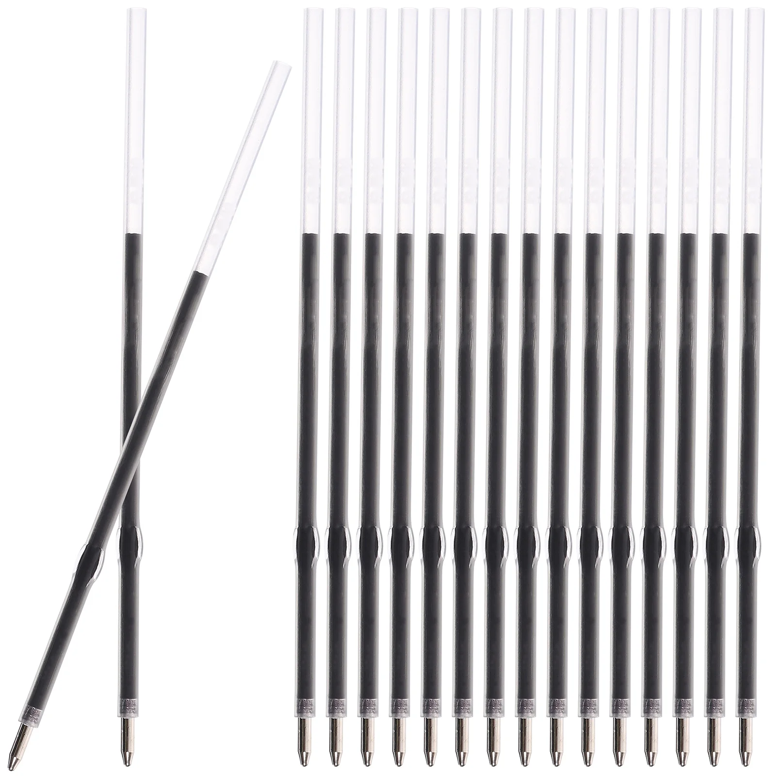 

100 Pcs 07mm Black Office Push-button Ballpoint Pen Refill 100pcs Replacements Refills Decor