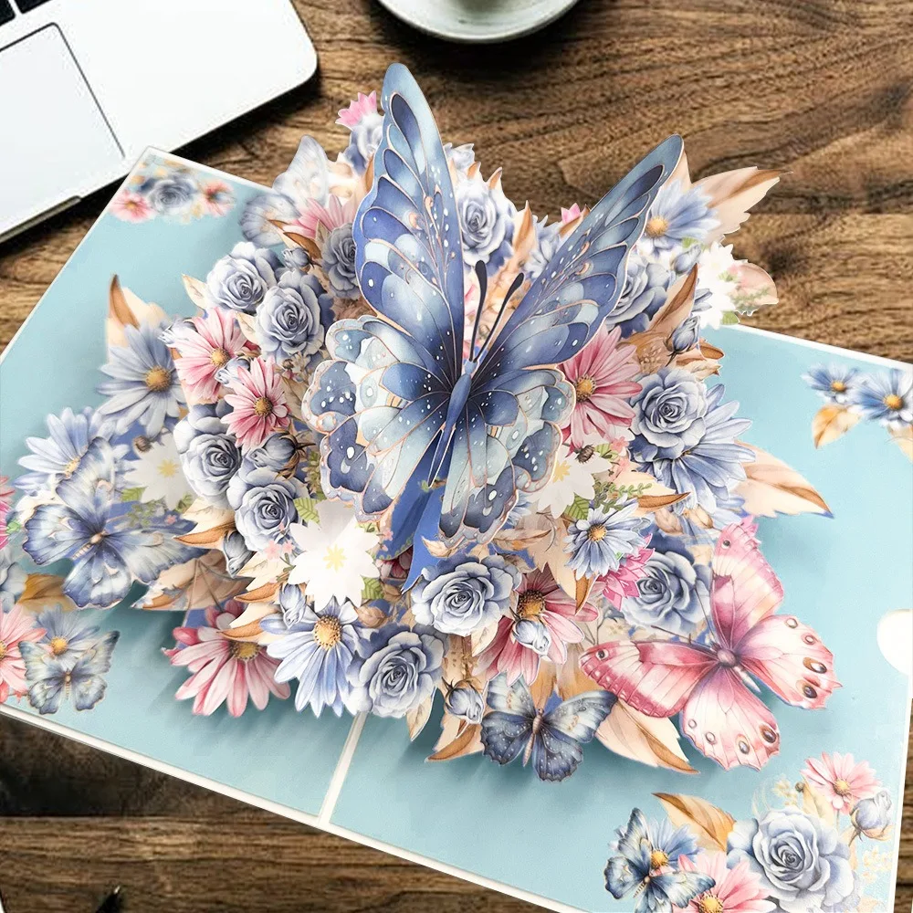 3D Pop-Up Blumen-Grußkarten Ahorn-Kirschbaum-Design Geburtstag Jubiläum Hochzeitseinladungen Postkarte Romantische Liebesgeschenke – Detail 6