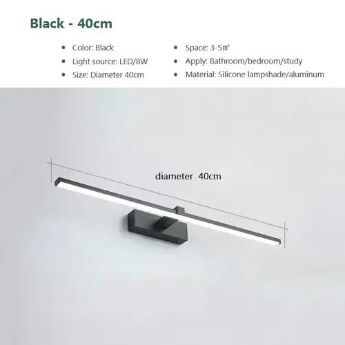 Modern LED Vanity Mirror Wall Light for Bathroom Makeup Mirror Headlamp Indoor Lighting Fixture Sconce Decor - Image 7