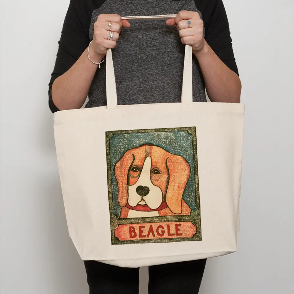 

Beagle мультяшная сумка для покупок Ulzzang женская сумка с рисунком повседневные большие сумки с ручками для женщин