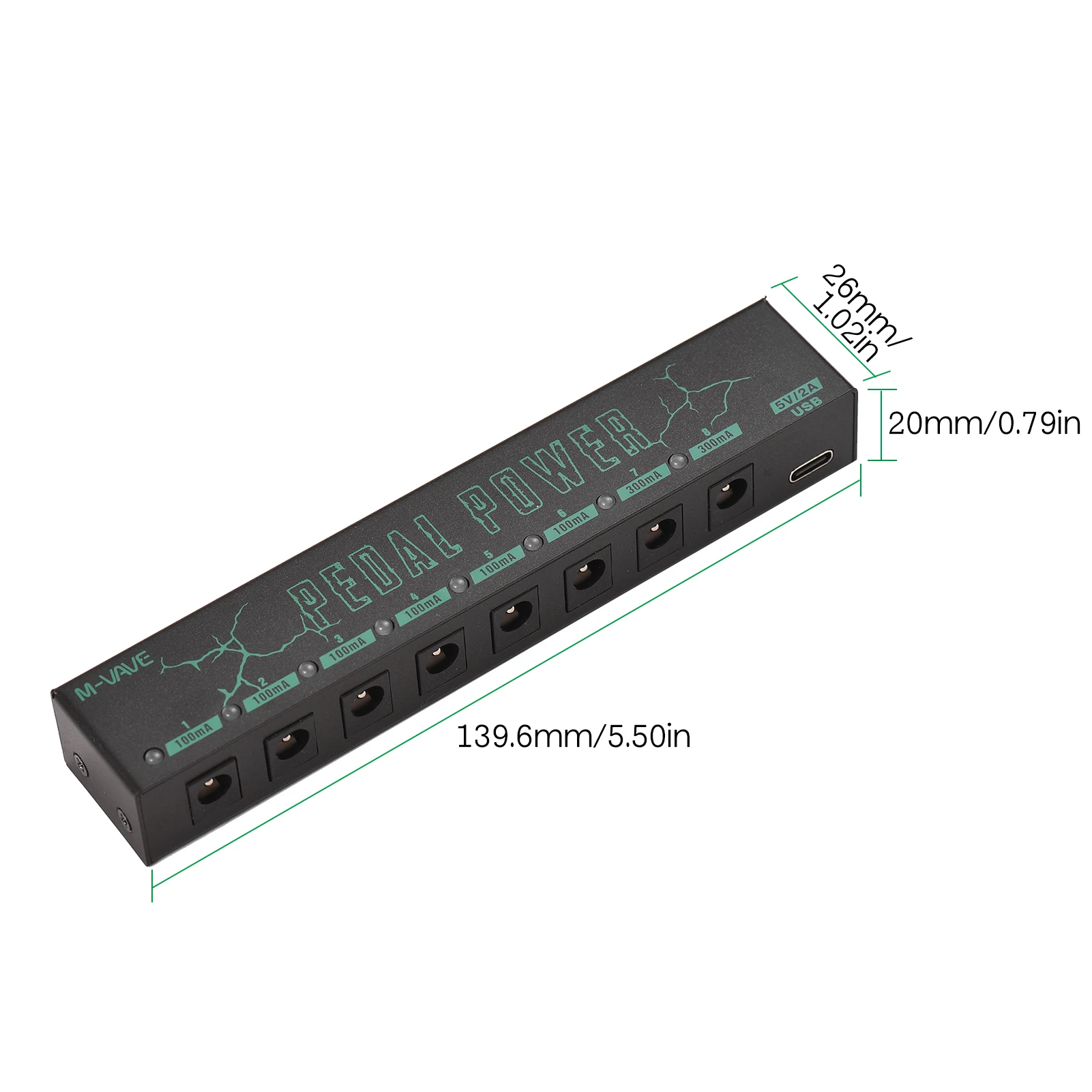 Enhanced 9V Guitar Pedal Power Supply with 8 Isolated Outputs