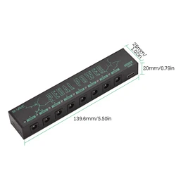 Enhanced 9V Guitar Pedal Power Supply with 8 Isolated Outputs (Black)