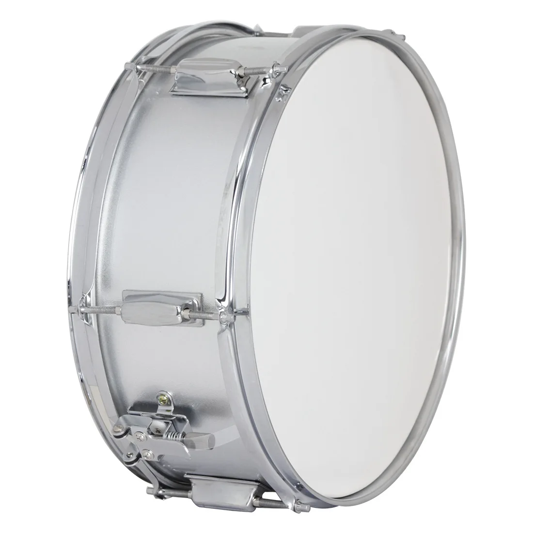 Snare Drum 14in Stainless Steel for Military Band Student Beginners with Drumsticks Strap