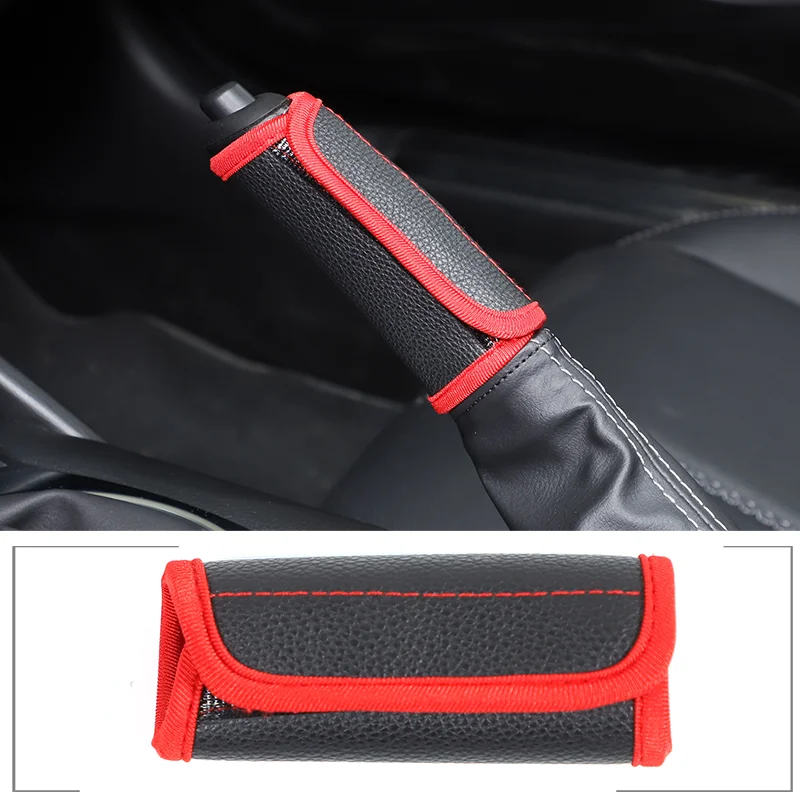 

For 2016-2023 Mazda MX-5 Black Leather Car Handbrake Protective Cover Car Interior Protection Accessories