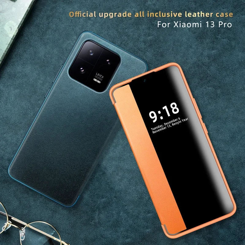 Window View Flip Leather Case PU Luxury Full Cover For iPhone 13 Pro Max 14 15 16 PLUS iPhone 16 15 14 13 Mini Book Bags