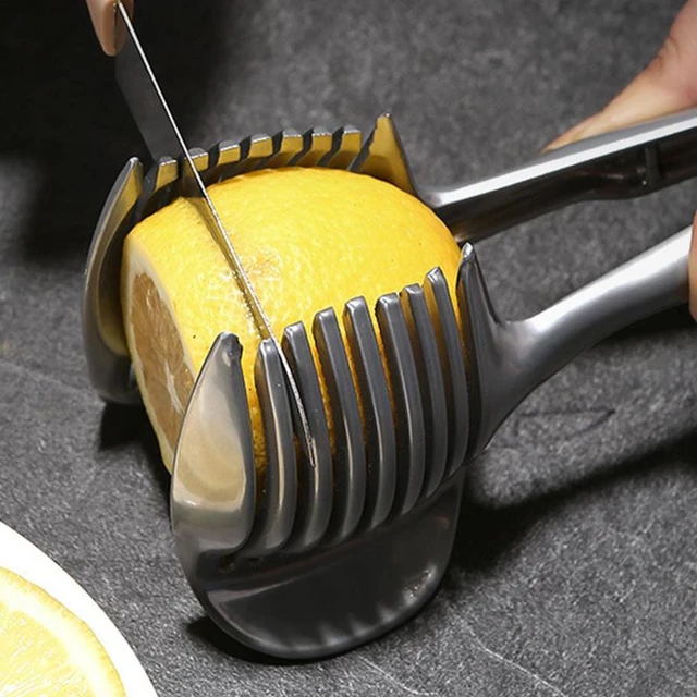 Lemon Slicer Stainless Steel Tomato Slicer Cutter Lemon Tomato Cutting  Holder Hand-held Fruit Slicer Multifunctional Cutter Tool - AliExpress