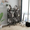 3 Tier Vinyl Record Storage Rack,Mobile Black Metal LP Storage Display Stand with Casters,Large Capacity Record Holder for Album 3
