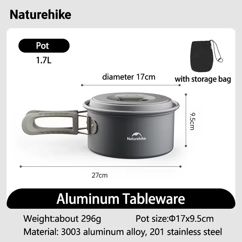 Ultralight Camping Cookware Set: Durable Aluminum Pot, Kettle, and Tableware for Outdoor Cooking Adventure