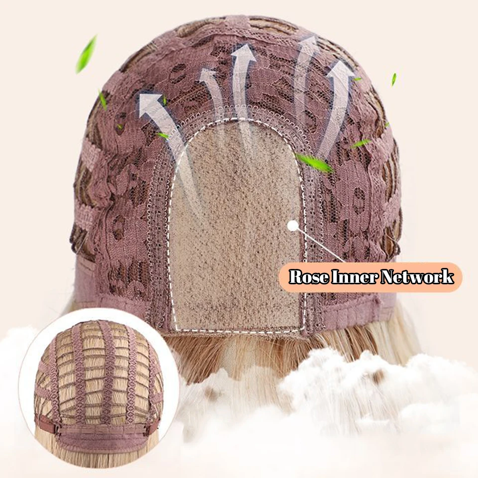 Brown Blonde Synthetic Curly Wavy Wig for Women