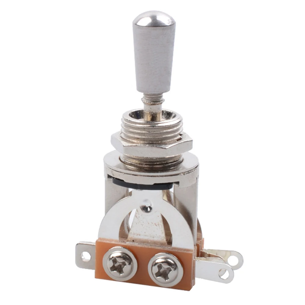 Three-Way Short Straight Guitar Toggle Switch with Brass Hat