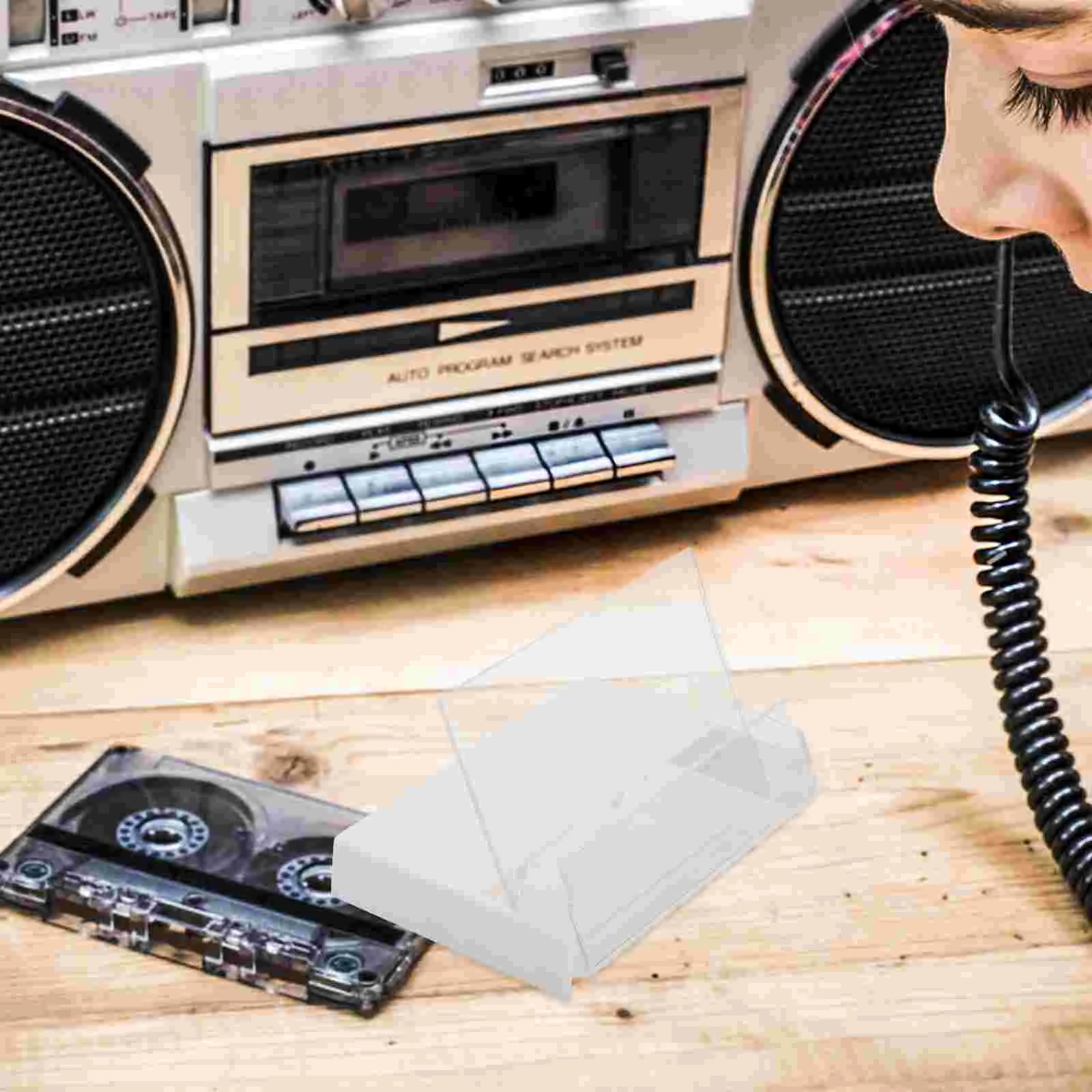 10Pcs Retro Cassette Tape Case Vintage Storage Box Plastic Cassette Box Clear Tape Cases Voice Recording Holder Cd