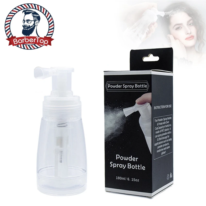 180ML Barbertop Hair Salon Powder Spray Bottle Barber Baircut Talcum Refillable Silicone Container Styling Tools Accessories NEW