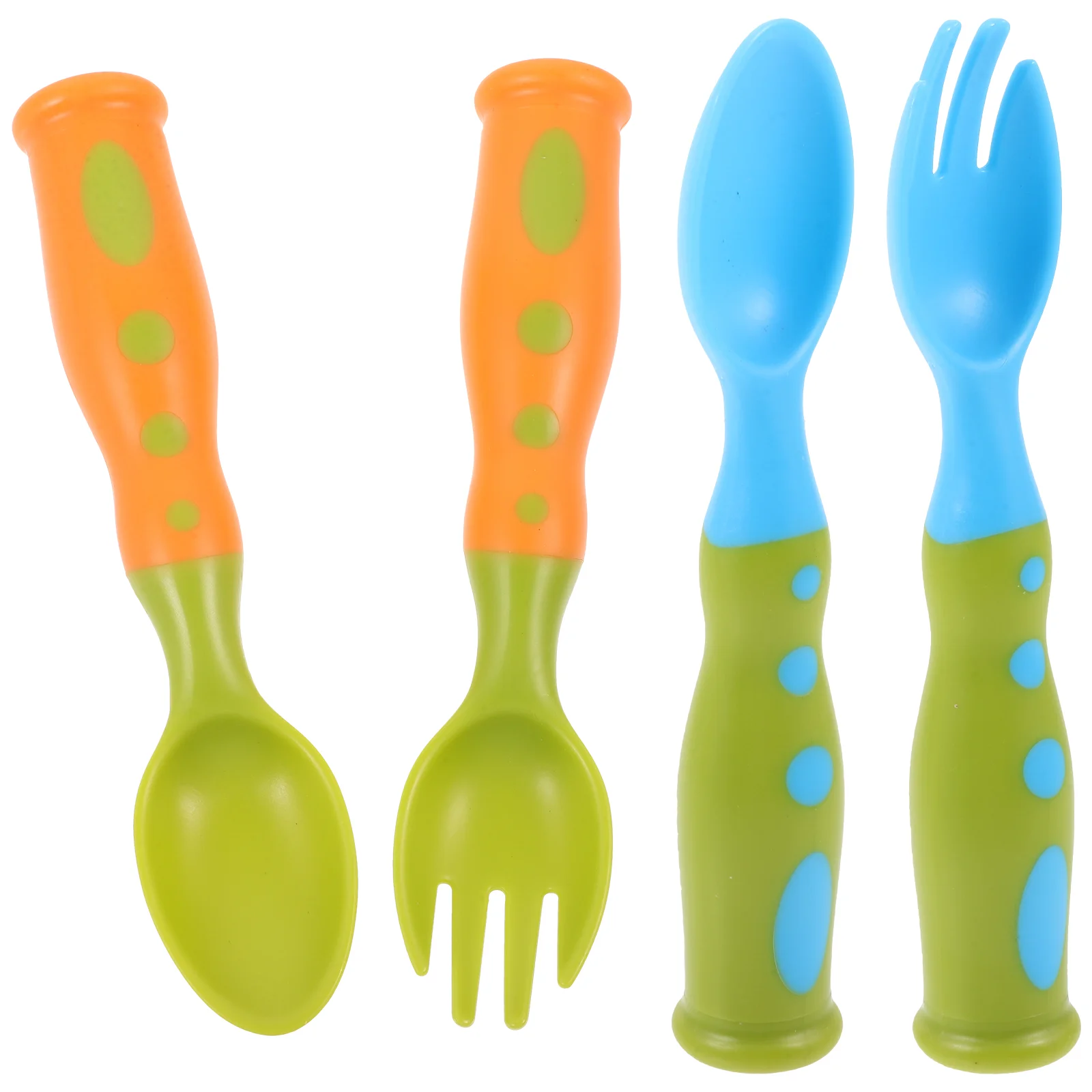 

2 Sets Baby Tableware Fork Spoon Flatware Carrying Case Toddler Self Feeding Utensils