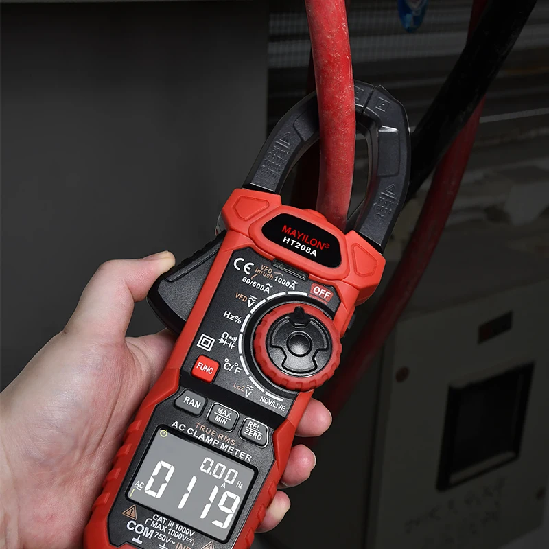 

Mayilon HT208D HT208A AC DC Digital Clamp Meter True-RMS Multimeter Current Clamp NCV Continuity Capacitance Voltmeter Ammeter