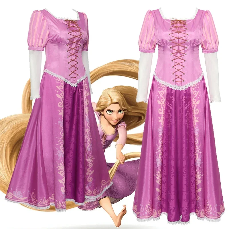 

Rapunzel Costume Adults Women Tangled Rapunzel Princess Purple Dress Cosplay Halloween Carnival Party Costume for Girls