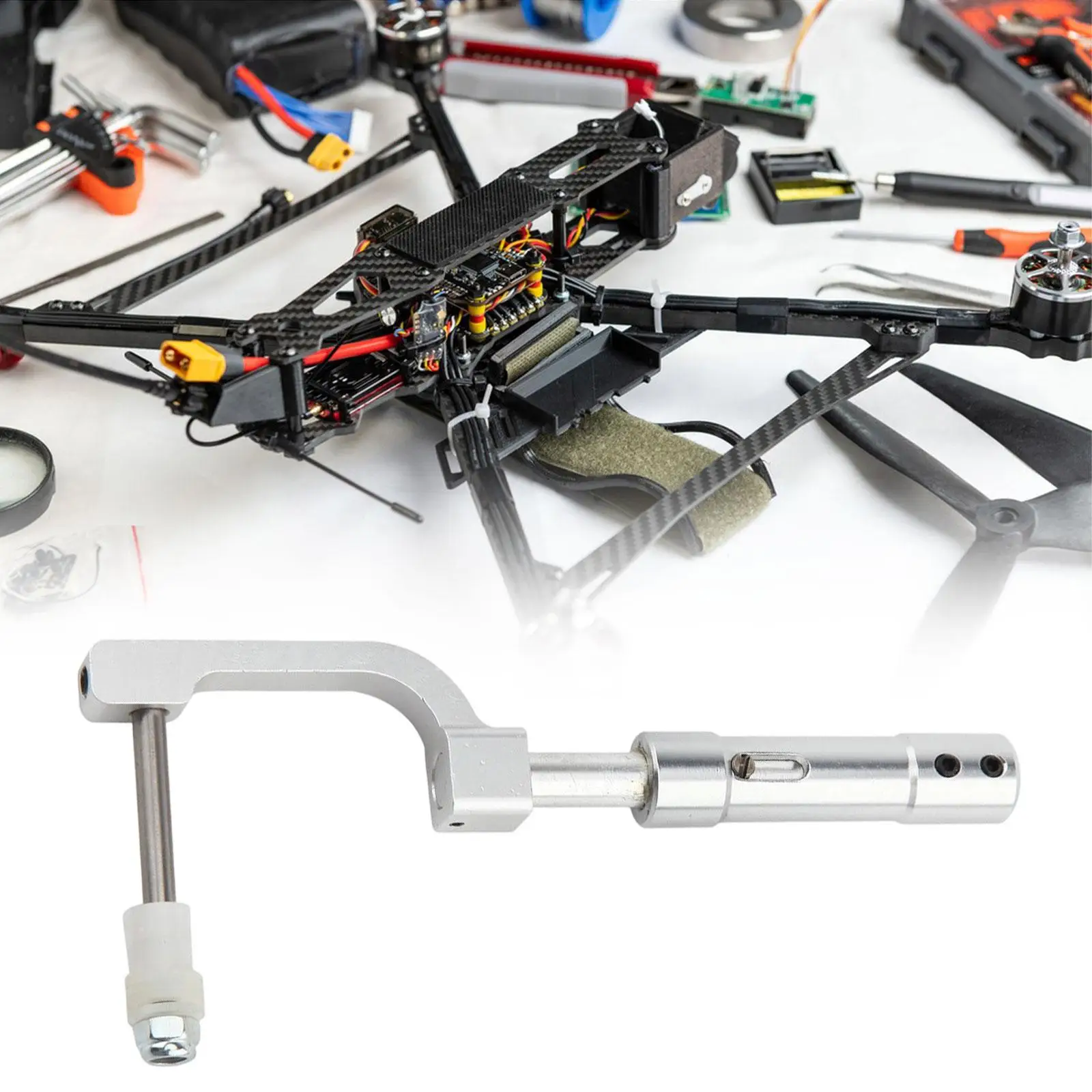 Angle du train d'atterrissage anti-vibration pour avion RC, montrant les points de fixation