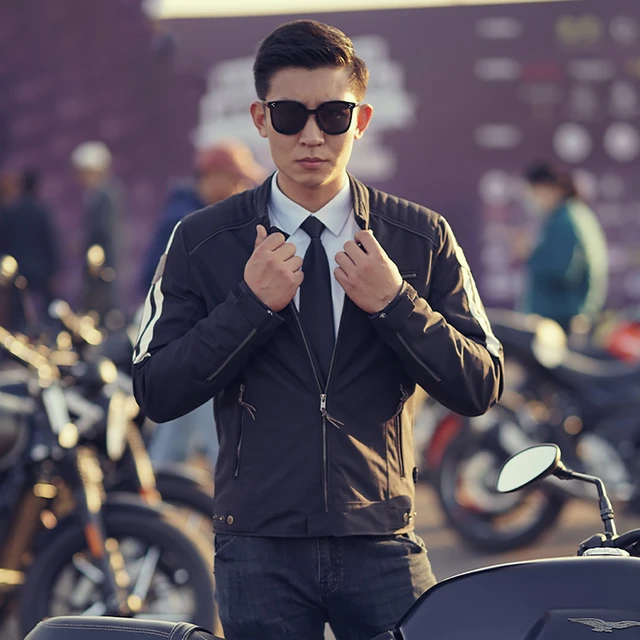 Ropa de Moto para hombre, chaquetas informales de prevención de otoño, a  prueba de viento, ropa de carreras de motos con Protector CE - AliExpress