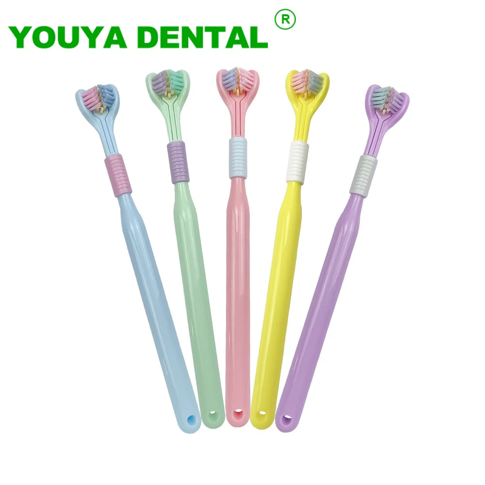 Adult Toothbrush Three-Sided Toothbrush Soft Bristle Teeth Whitening Brushes Tooth Brush 360&deg; Cleaning Teeth Brush Oral Care