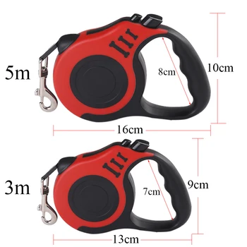 3m 5m Dog Leash for Small Dogs Cat Automatic Retractable Durable Nylon Lead Puppy Outdoor Travel Walking Hiking Traction Rope 5
