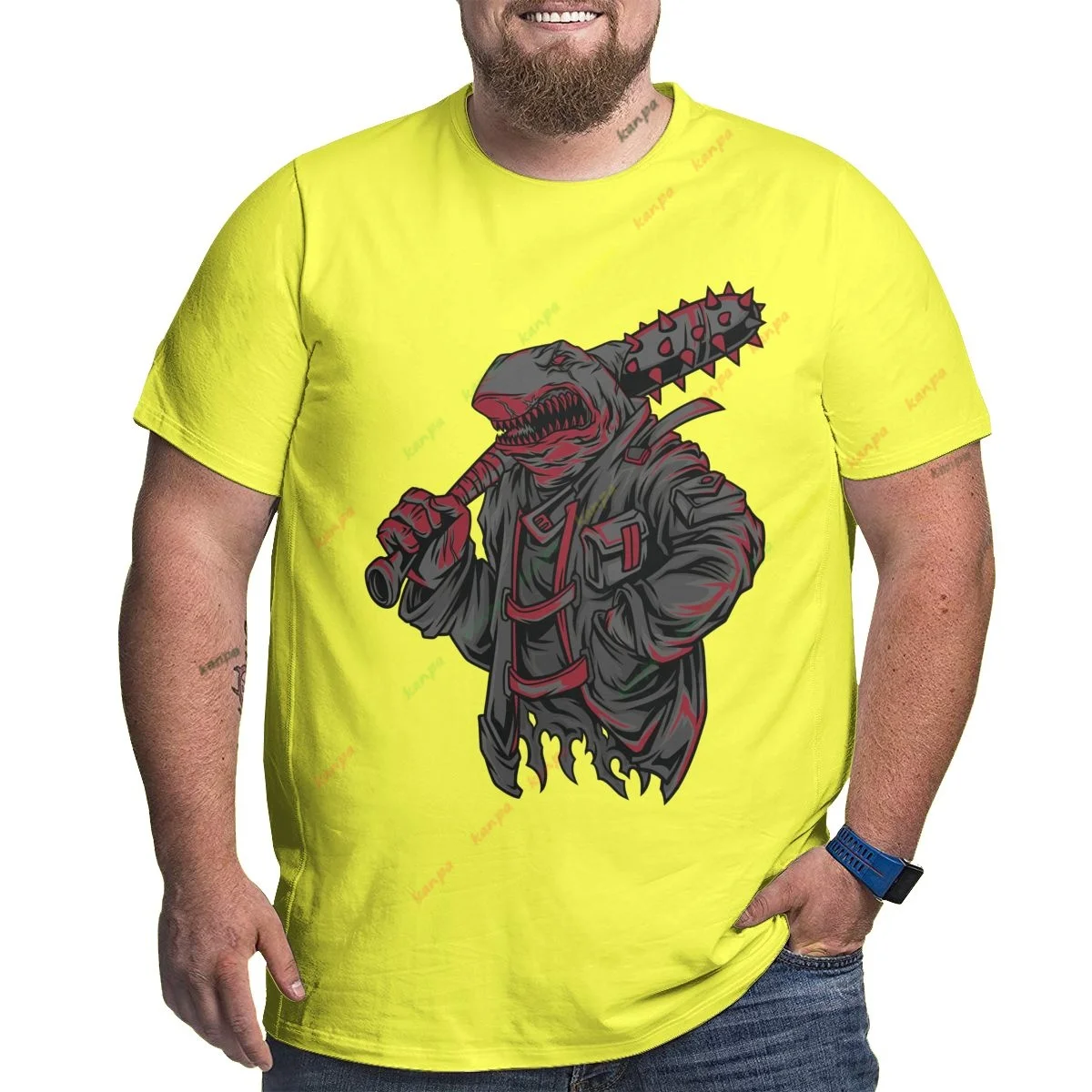 

Футболка мужская с принтом sharkman, модная тенниска с коротким рукавом, очень большой размер 6XL, летняя одежда