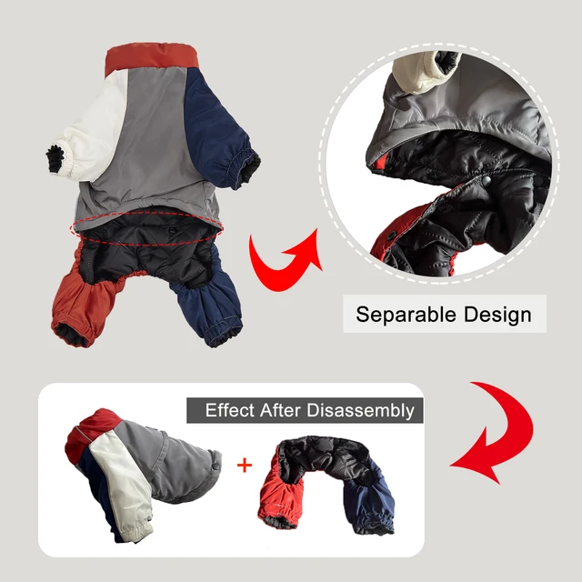 Winter Dog Jacket Warm Thicken Cotton Clothes With Traction Ring Dog Windproof Coat Medium Large Dogs Outdoor Cold Proof Clothes 5