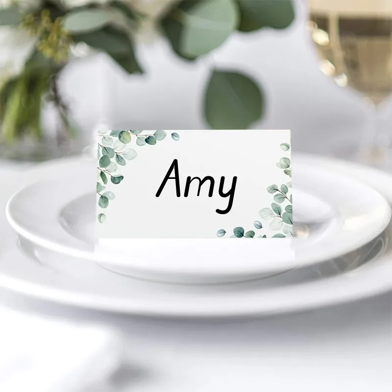 Place Cards 30/50/100pcs Simple Fresh Plant for Wedding Seating Number Table Name for place cards