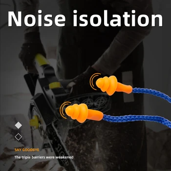 Ear Care10Pcs Soft Silicone Corded Ear Plug Protector Reusable Hearing Protection Noise Reduction Safe Work Comfortable Earplugs 1