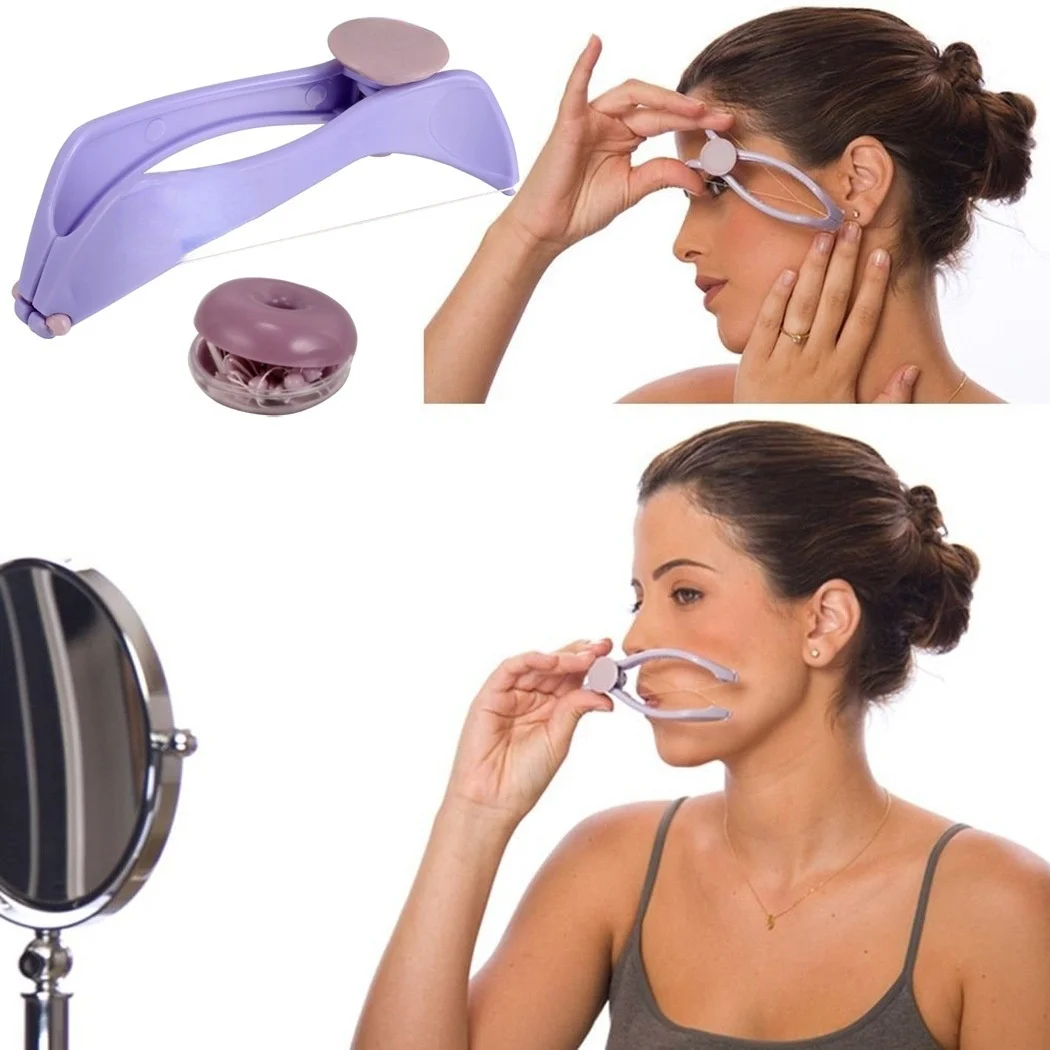 

Women Hair Removal Epilator Mini Facial Hair Remover Spring Threading Face Defeatherer for Cheeks Eyebrow DIY Makeup Beauty Tool