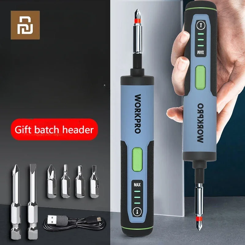 Youpin WORKPRO 무선 전기 드라이버 키트, USB 충전식 리튬 이온 ..