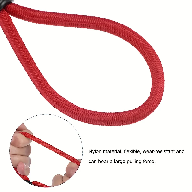 Tent Elastic Rope Buckle Outdoor Camping Bungee Rope Set with Hooks Suitable for Fixing Tar, Tent, Canopy, Boat