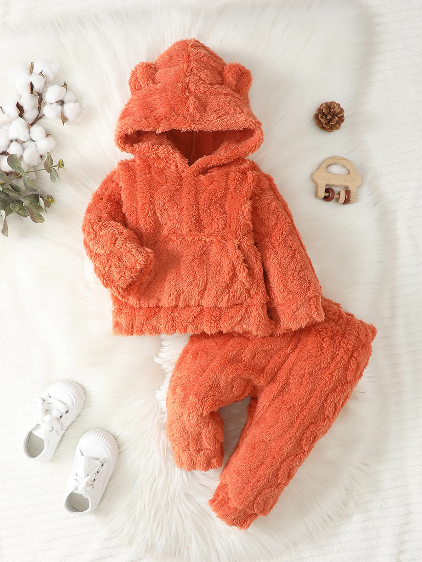 Baby Bear Ear Hoodie & Pants Set 3