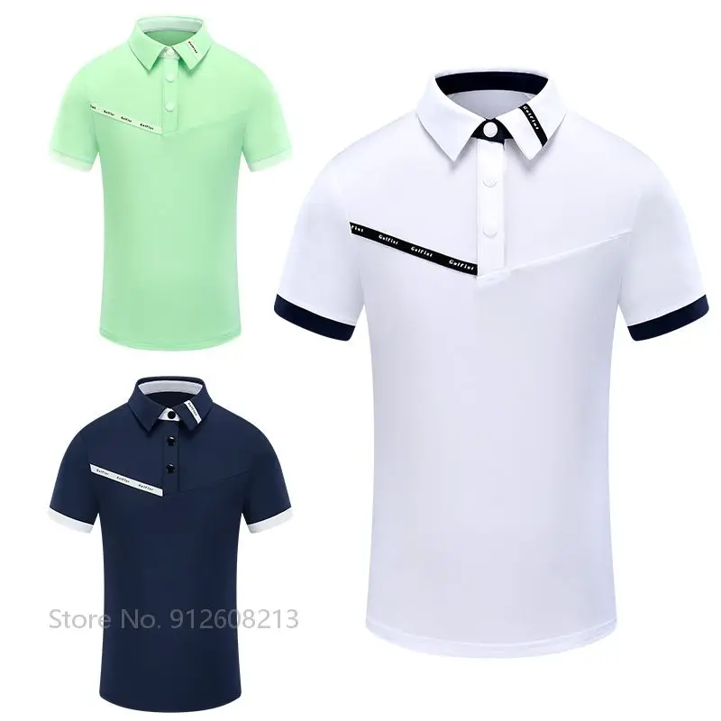 

Golfist Children Summer Golf Short Sleeve Tops Boys Breathable Golf Polo T-shirt Kids Sports Anti-sweat Shirts Lapel Collar Wear
