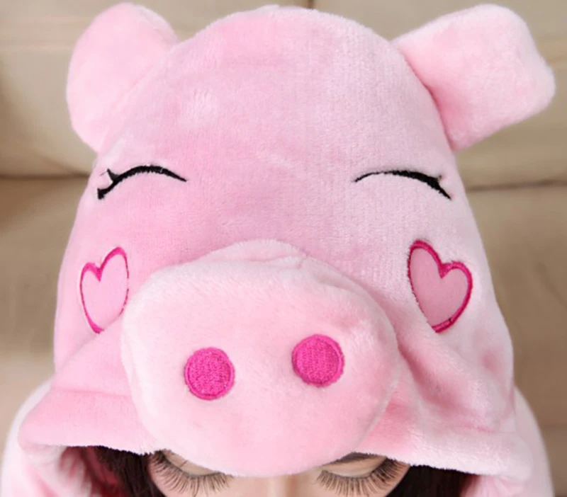 New Pig Onesies Unisex Kigurumi Animal Women's Pajamas Adults Winter Warm Sleepwear Anime Costumes Pink Cute Cartoon Jumpsuits