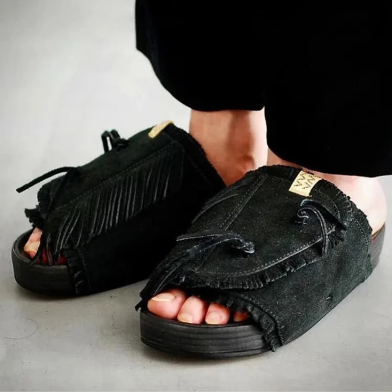 VISVIM 남녀공용 캐주얼 샌들, 편안한 샌들 슬리퍼, 여름 레저 휴일 샌들