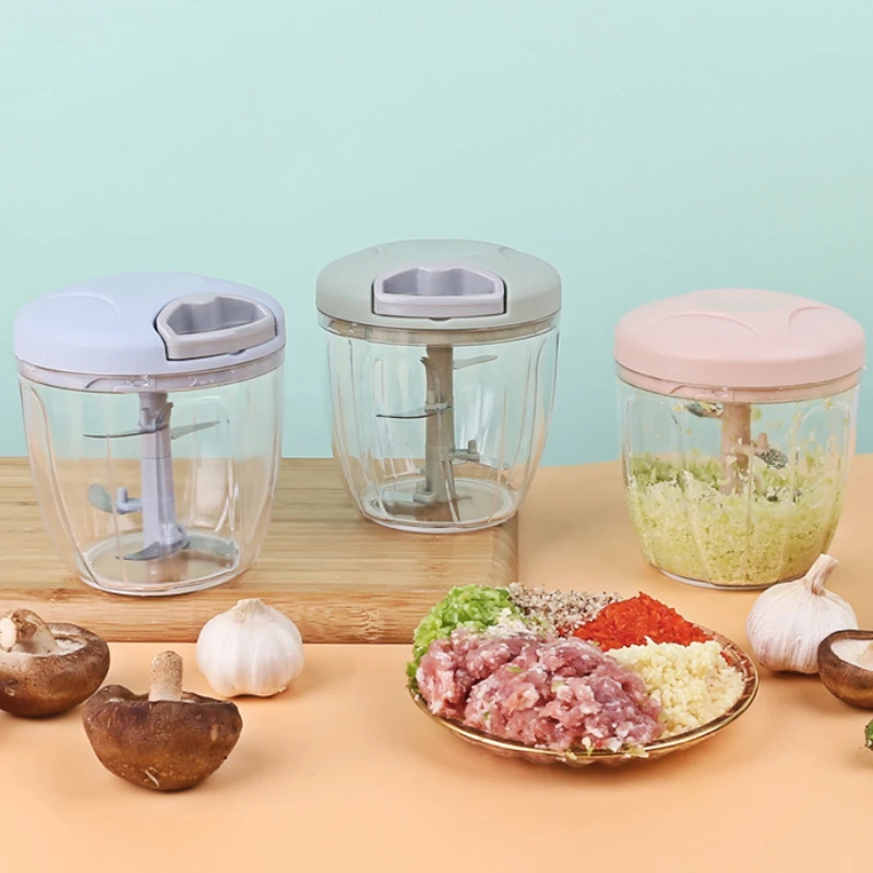 Multi-function Garlic Grinding Chopper 900ML Manual Garlic Masher Food Vegetables Cutter Meat Grinders Kitchen Cooking Gadgets